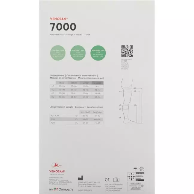 Venosan 7002 A-gh Kkl2 L Short Off Hr Beige 1 pair