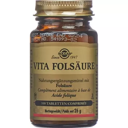 Таблетки фолиевой кислоты Solgar Vita (новые) флакон 100 шт.