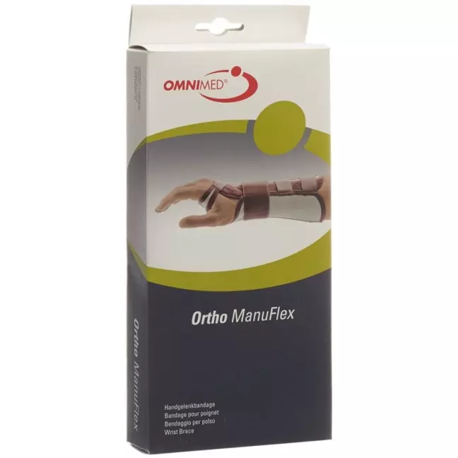 Omnimed Ortho ManuFlex Handgelenkbandage 22cm Links Grösse M Grau-Bordeaux