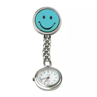 Sundo Schwestern-Uhr Smiley 9cm Hellbl M Clip Batt