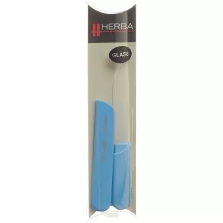Стеклянная пилочка для ногтей Herba с защитным колпачком 13см, голубая