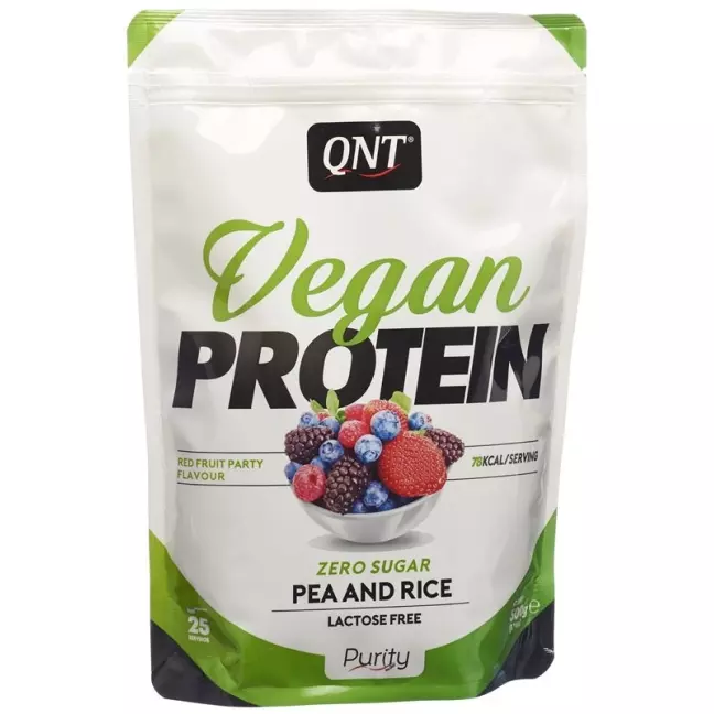 Qnt Vegan Protein Zero Sug-Lact Fr Red Fruit 500g