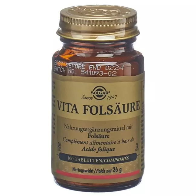 Таблетки фолиевой кислоты Solgar Vita (новые) флакон 100 шт.